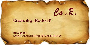 Csanaky Rudolf névjegykártya