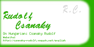 rudolf csanaky business card